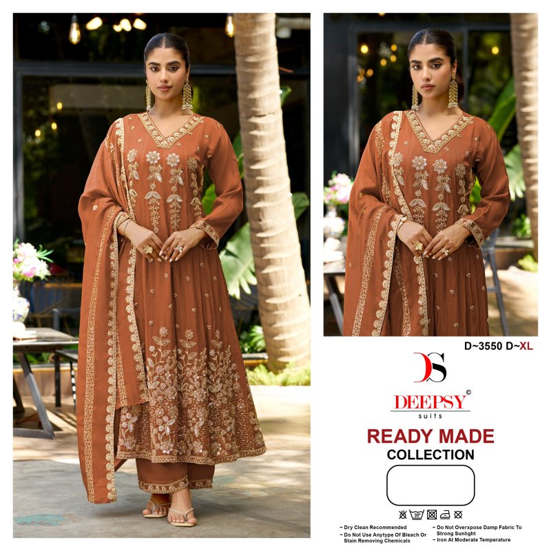 D 3550 A To D By Deepsy Viscose Tissue Silk Pakistani Readymade Suits 
